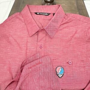 Grateful Dead Steal Your Face Travis Matthews Button Down Cotton Shirt (L)